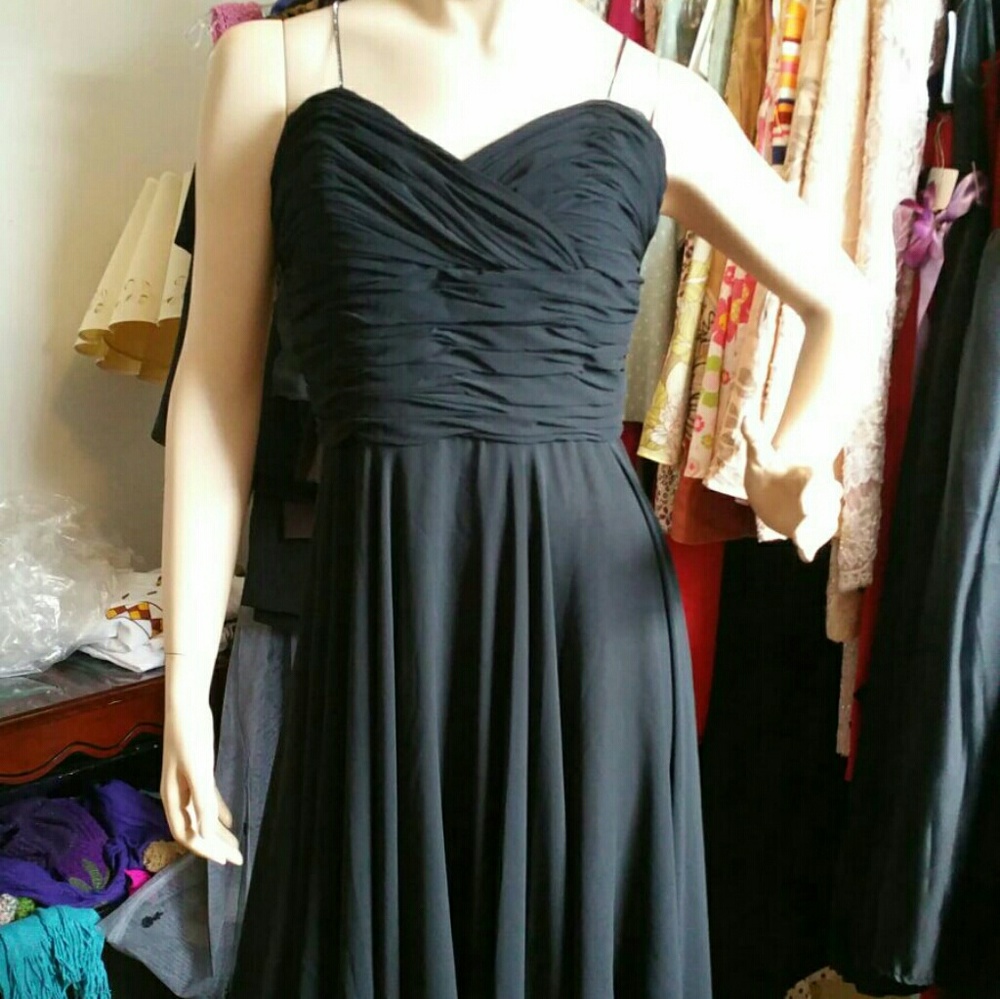Black chiffon & silk dress